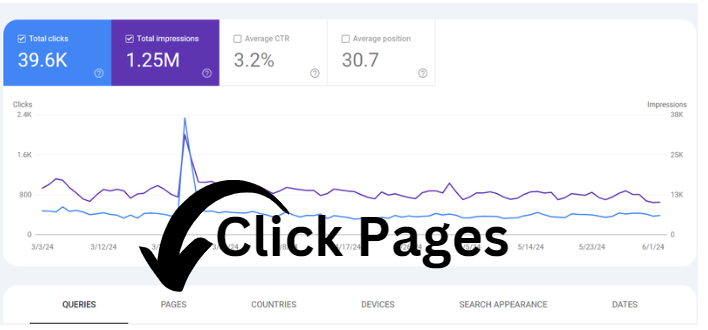 Google Search Console Pages